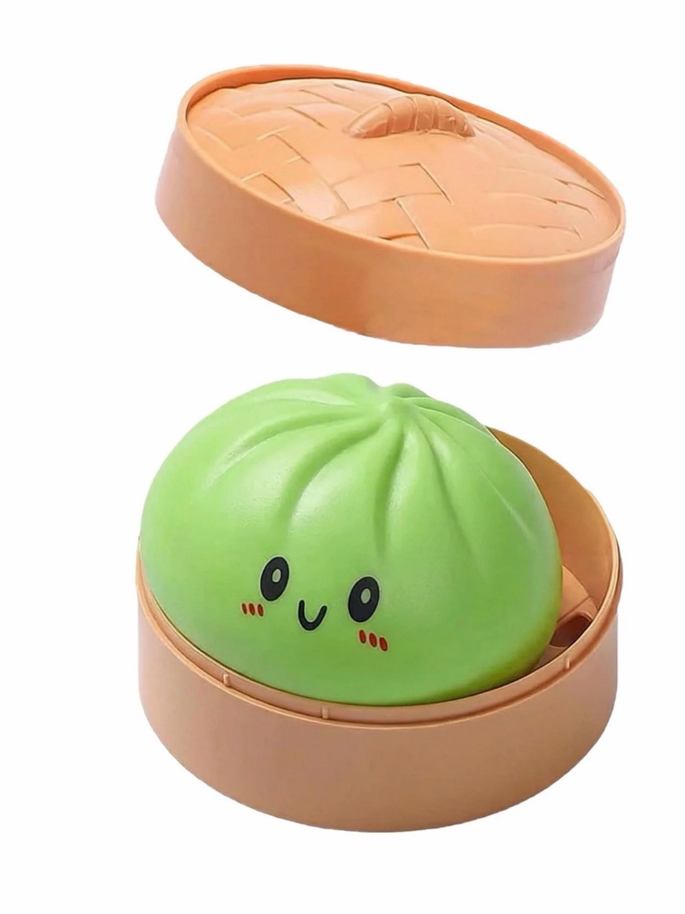 Kawaii Green Bao Squishy in Tan Steamer Case XXL